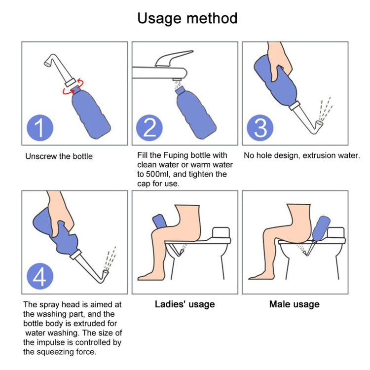 MDT-002 500ml Portable Handheld Travel Bidet Women Vaginal Washing Sprayer(Dark Blue) by bashfashion