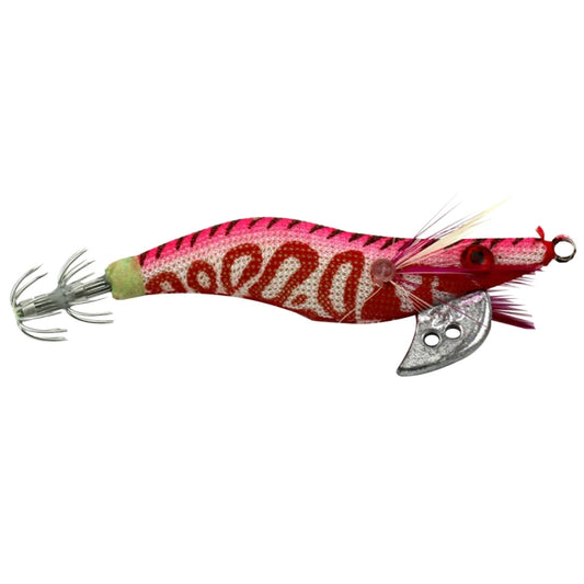 HENGJIA 1# 8cm Plastic Hard Baits Squid Fishing Lures Decoy Wood Shrimp Baits (Magenta+Dark Red) by HENGJIA