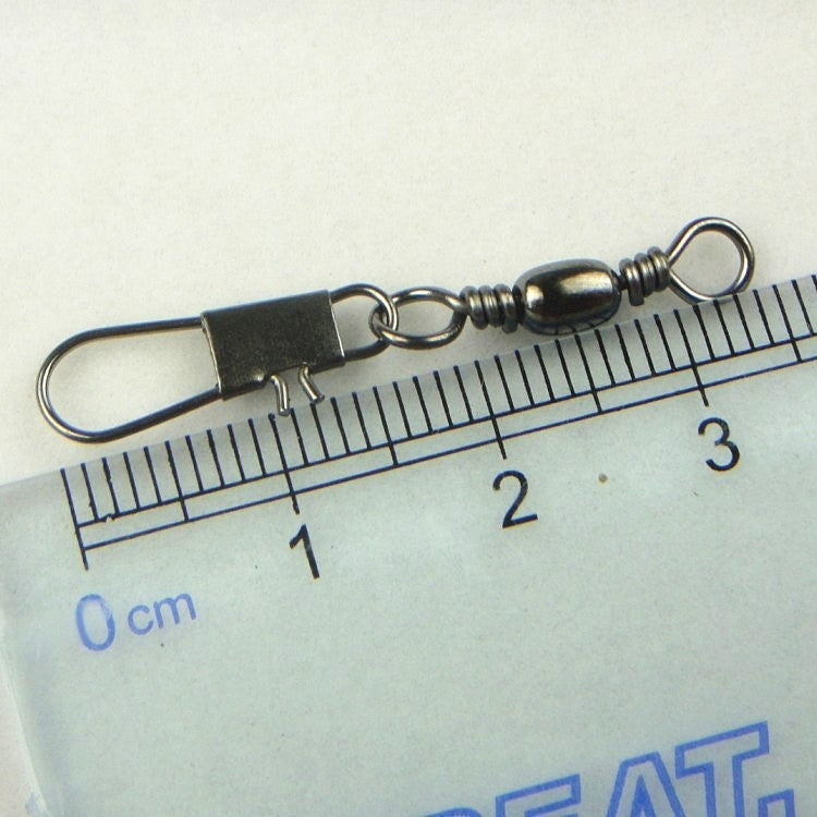 20pcs 8# 3.5cm Fishing Connectors Barrel Swivel with Safety Snap Ring by bashfashion