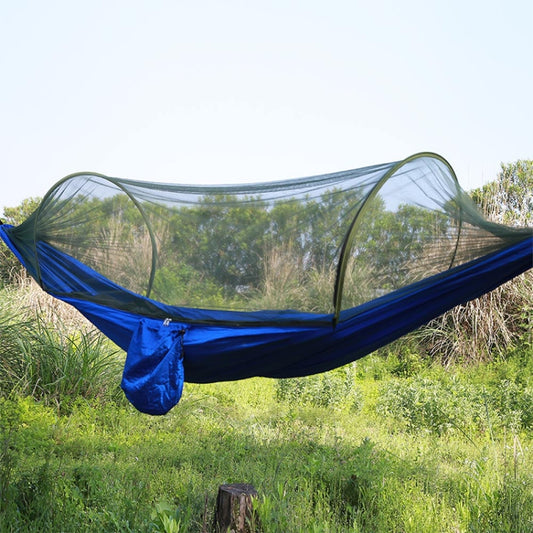 Portable Outdoor Camping Full-automatic Nylon Parachute Hammock with Mosquito Nets, Size : 290 x 140cm (Blue) by bashfashion