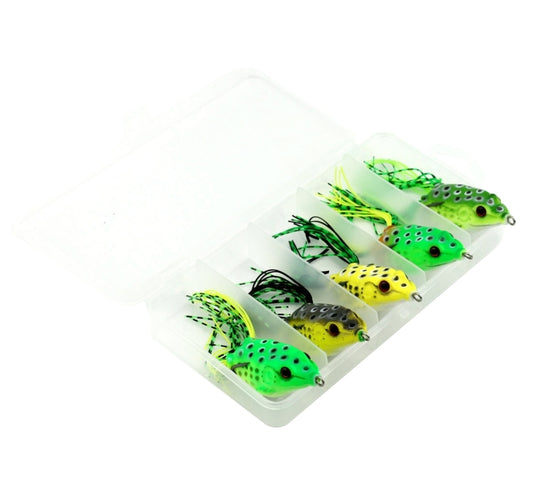 HENGJIA 5 PCS Soft Baits Water-hit Fishing Lures Ray Frog Baits with Plastic Box by HENGJIA