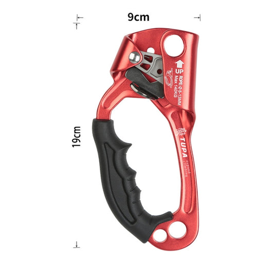 XINDA TP-8606 Outdoor Rock Climbing Aerial Work Anti-fall Handheld Rope Gripper for 8-12mm Diameter Rope left(Red) by XINDA