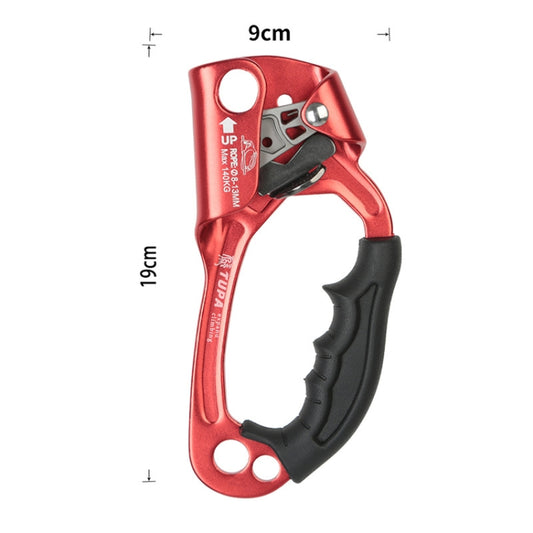 XINDA TP-8606 Outdoor Rock Climbing Aerial Work Anti-fall Handheld Rope Gripper for 8-12mm Diameter Rope Right(Red) by XINDA