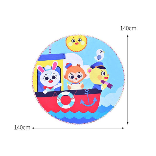 Children Cartoon Floor Mat Indoor Toy Tent Cotton Pad Crawling Mat, Diameter: 140cm, Random Styles Delivery by bashfashion