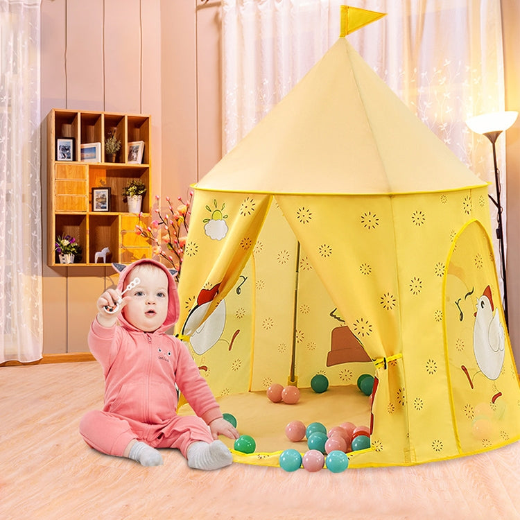 Chick Pattern Children Indoor Outdoor Tent Play House Ocean Balls Game Castle with Base Cloth by bashfashion