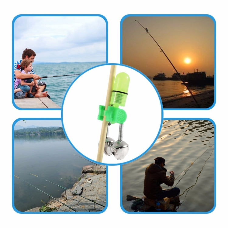10 PCS Fishing Accessory Twin Bells Clip Fishing Bite Alarm with LED Night Light by bashfashion