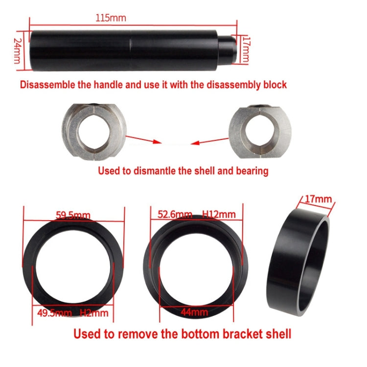 BIKERSAY BT040S3 Bicycle Press-in Type Axis Bracket Static Installation Removal Tool Set, Simple Edition by BIKERSAY