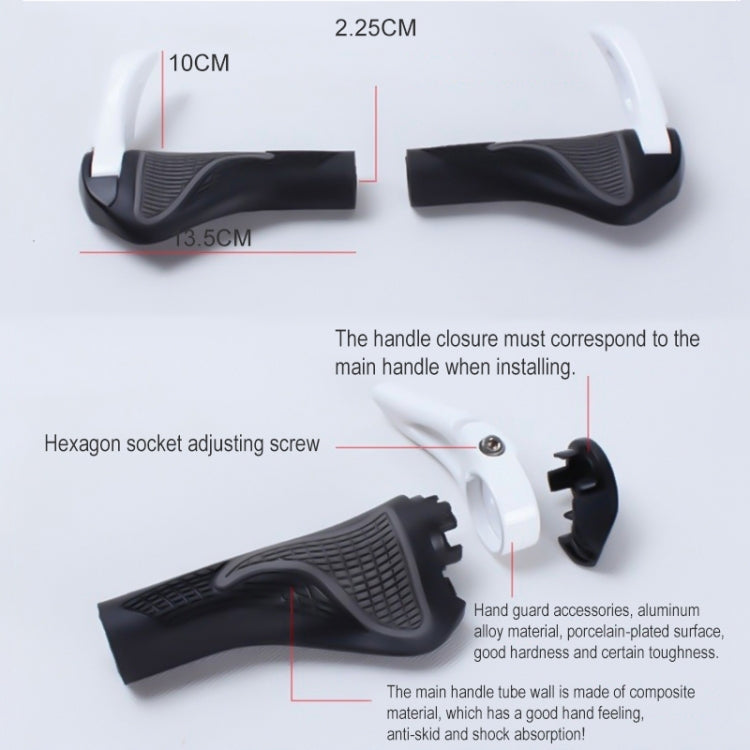 1 Pair BIKERSAY HG003 Rubber Goat Style Bicycle Handlebar Cover (White) by BIKERSAY