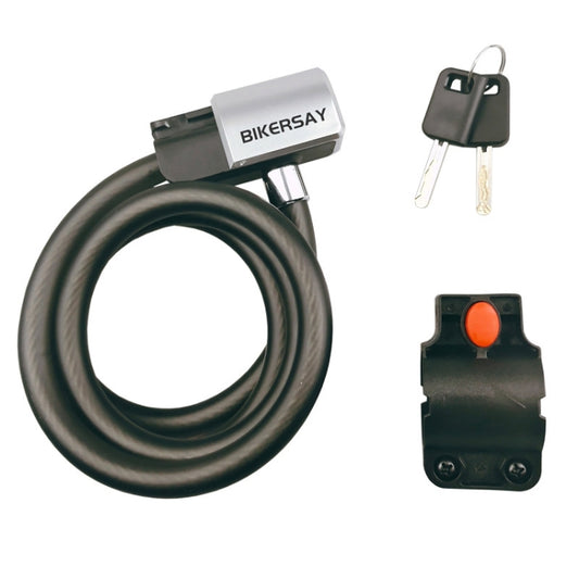 BIKERSAY BK011 Bicycle Key Lock Portable Anti-theft Lock Steel Cable Lock with Lock Frame by BIKERSAY