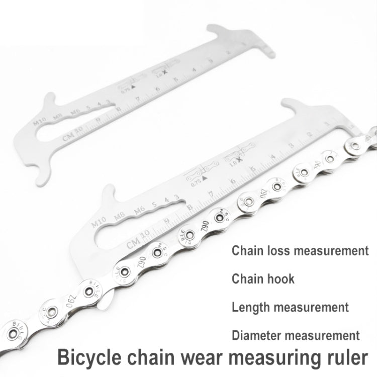 BIKERSAY BT035S Bicycle Chain Wear Checker MTB Chains Gauge Measurement Ruler Repair Tool by BIKERSAY
