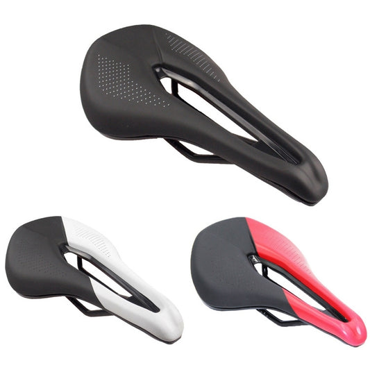 BIKERSAY SZ001 Bicycle PU Leather Saddle Seat (Black Red) by BIKERSAY