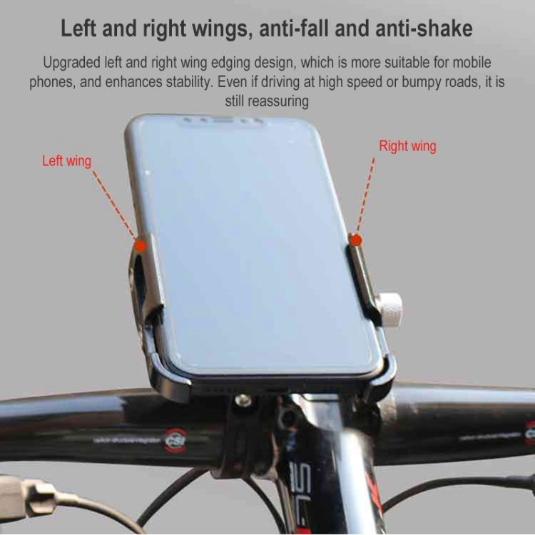 BIKERSAY MP008 Bike Motorcycle Aluminum Alloy Phone Holder Handlebar Clips (Titanium Color) by BIKERSAY
