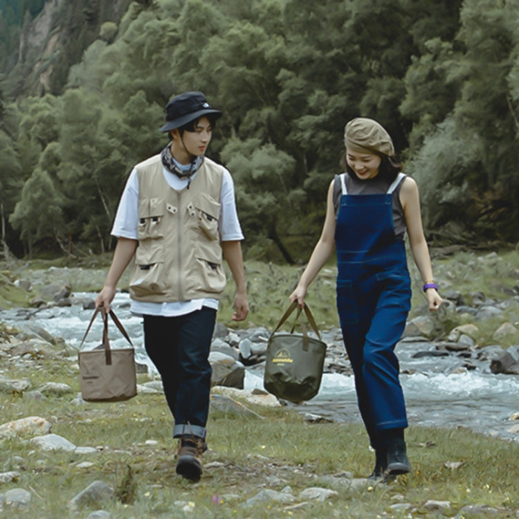 Naturehike NH20SJ040 10L PVC Outdoor Camping Foldable Water Storage Bucket (Army Green) by Naturehike