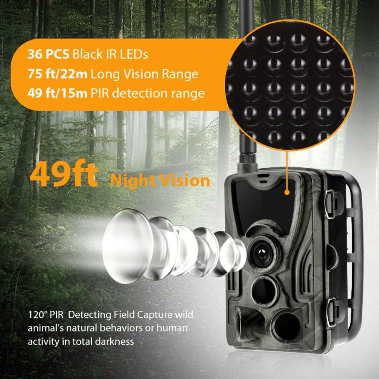 HC801LTE 4G US Version Waterproof IP65 IR Night Vision Security 16MP Hunting Trail Camera, 120 Degree Angle by bashfashion