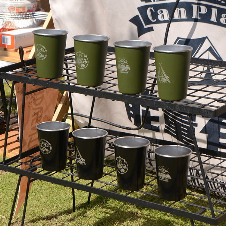 AOTU AT6657-2 4pcs Outdoor Camping Folding Stainless Steel Water Cup Set (Dark Blue) by AOTU