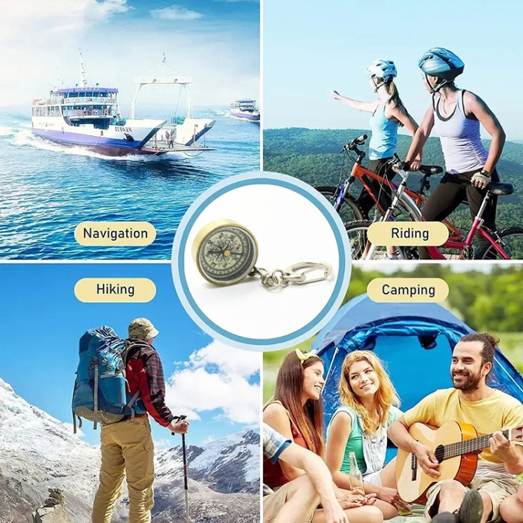 Nisa C25X Vintage Zinc Alloy Metal Compass with Keychain by bashfashion