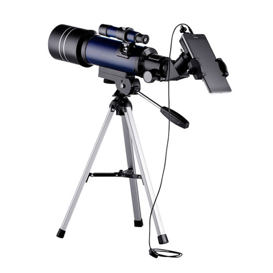 WR852-3 16x/66x70 High Definition High Times Astronomical Telescope with Tripod & Phone Fixing Clip & Moon Filter(Dark Blue) by bashfashion