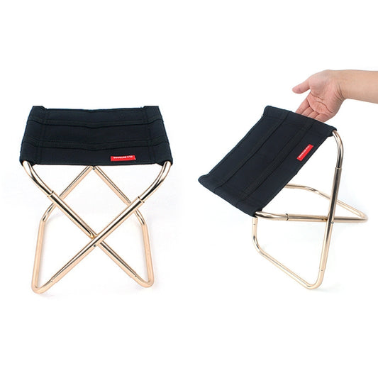 CLS Outdoor Portable Aluminum Alloy Fishing Barbecue Folding Stool, Size: 24.8*22.5*27cm(Black) by bashfashion
