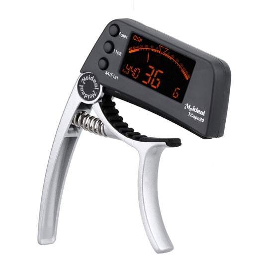 Professional Guitar Tuner Clip, Loftstyle Chromatic Clip-on Tuner with Rotational LCD Screen Light Display Single-handed Guitar Capo by bashfashion
