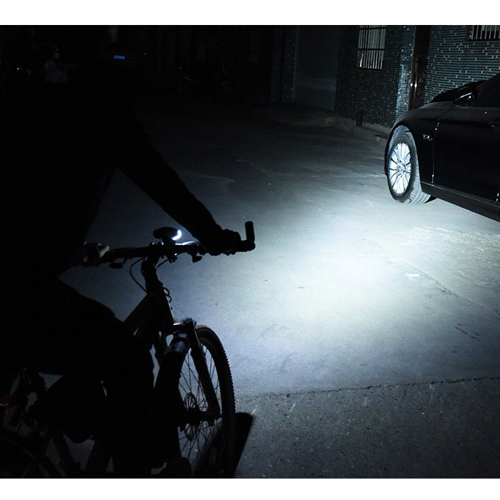 350LM USB Charging Waterproof Snap-on Bicycle Headlight with Speaker & Stopwatch Function (Blue) by bashfashion