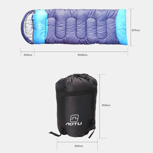 AOTU AT6101 1.6kg Outdoor Camping Stitchable Envelope Warm Sleeping Bag(Navy Blue) by AOTU
