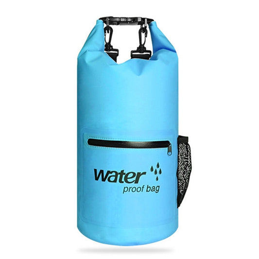 Outdoor Waterproof Dry Dual Shoulder Strap Bag Dry Sack PVC Barrel Bag, Capacity: 10L(Blue) by bashfashion