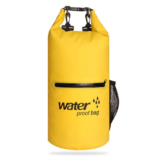 Outdoor Waterproof Dry Dual Shoulder Strap Bag Dry Sack PVC Barrel Bag, Capacity: 10L(Yellow) by bashfashion