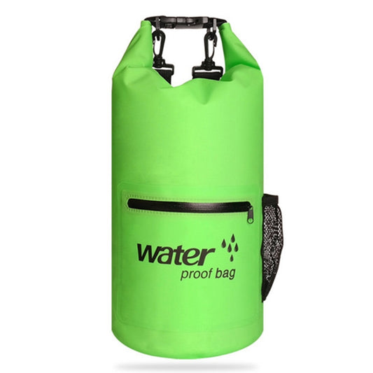 Outdoor Waterproof Dry Dual Shoulder Strap Bag Dry Sack PVC Barrel Bag, Capacity: 20L(Green) by bashfashion