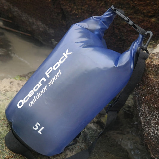 Outdoor Waterproof Single Shoulder Dry Bag Dry Sack PVC Barrel Bag, Capacity: 5L (Blue) by bashfashion