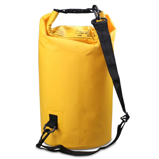 Outdoor Waterproof Single Shoulder Bag Dry Sack PVC Barrel Bag, Capacity: 15L (Yellow) by bashfashion