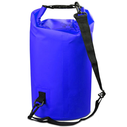 Outdoor Waterproof Double Shoulder Bag Dry Sack PVC Barrel Bag, Capacity: 20L (Dark Blue) by bashfashion