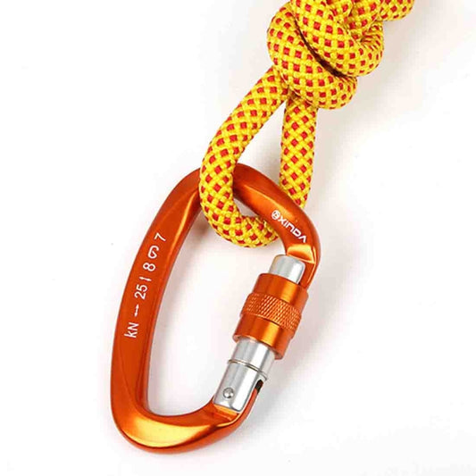 XINDA XD-Q9628 Professional Climbing D-shaped Master Lock Carabiner Safety Buckle Outdoor Climbing Equipment Supplies(Orange) by XINDA