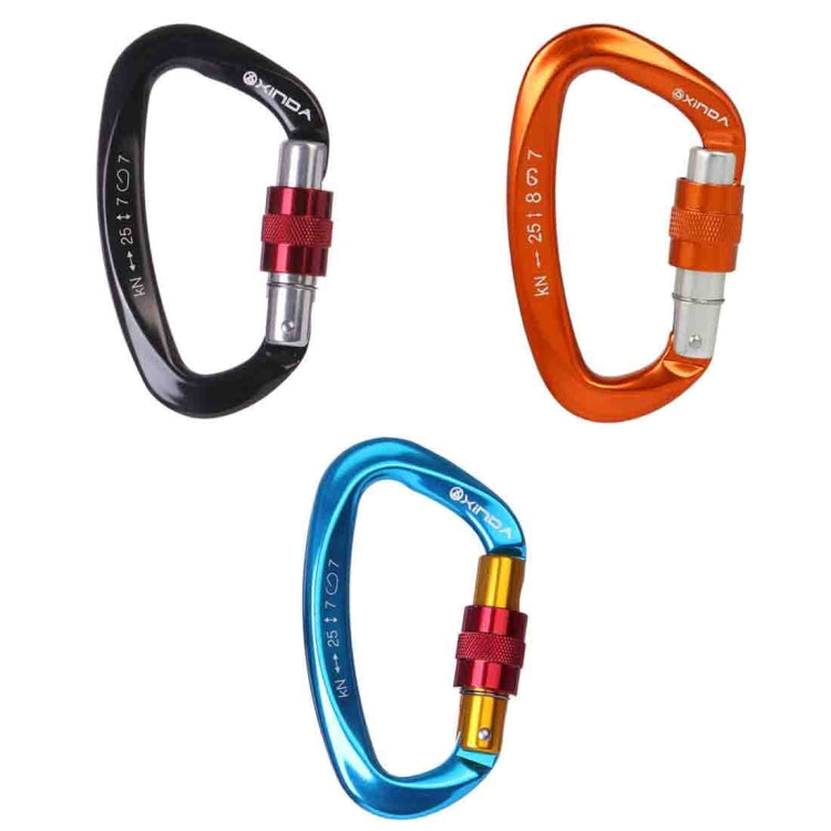 XINDA XD-Q9628 Professional Climbing D-shaped Master Lock Carabiner Safety Buckle Outdoor Climbing Equipment Supplies(Orange) by XINDA