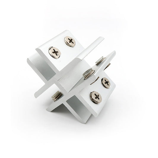Cross-type Aluminum Alloy Glass Combination Clamp Cabinet Partition Fixing Clip, Cliped 8-10mm by bashfashion