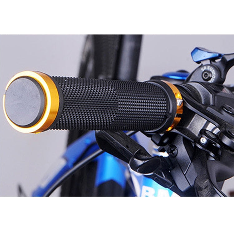 OQSPORT 2 PCS Bike Hand Grips Bilateral Lock Straight Barrel MTB Bicycle Anti-slip Handlebar Grips(Gold) by bashfashion