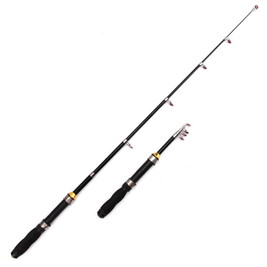 36cm Portable Telescopic Sea Fishing Rod Mini Fishing Pole, Extended Length : 2.1m, Black Tube-type Reel Seat by bashfashion