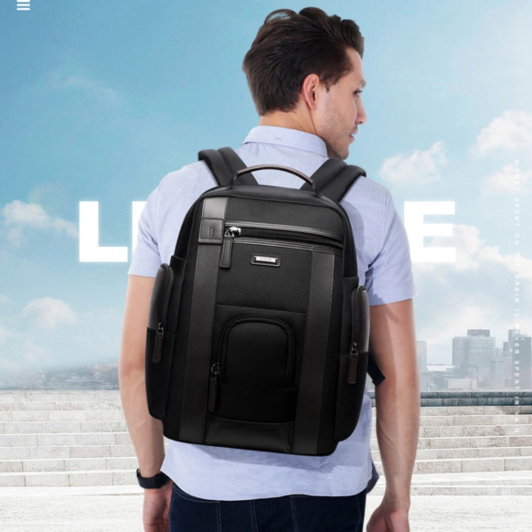 Bopai 851-008821 Outdoor Breathable Waterproof Anti-theft Large Capacity Double Shoulder Bag,with USB Charging Port, Size: 36x17x41.5cm (Black) by Bopai