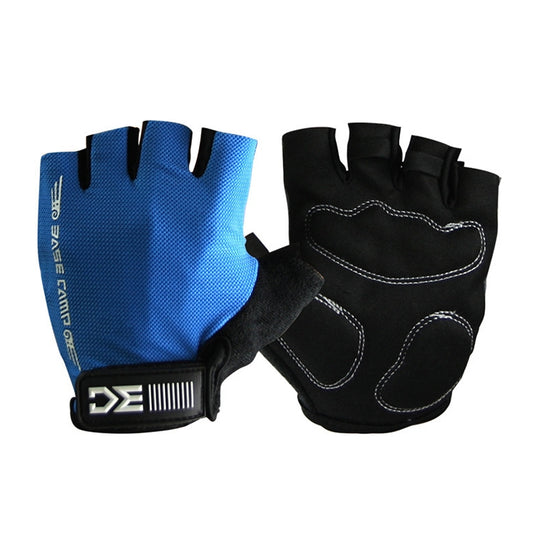 BaseCamp BC-204 Bicycle Half Finger Gloves Lycra Fabric Cycling Gloves, Size: S(Blue) by bashfashion