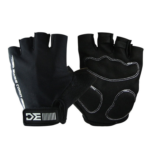 BaseCamp BC-204 Bicycle Half Finger Gloves Lycra Fabric Cycling Gloves, Size: L(Black) by bashfashion