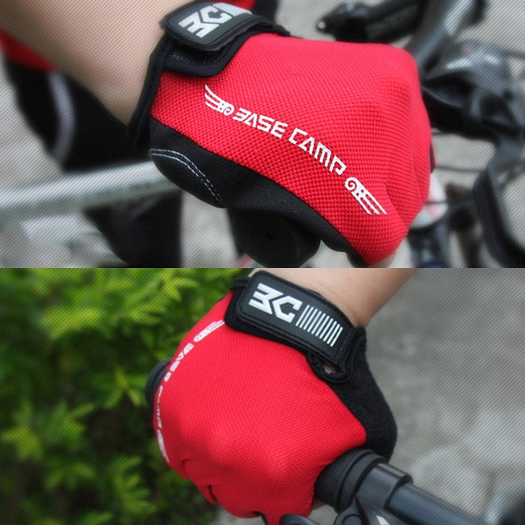 BaseCamp BC-204 Bicycle Half Finger Gloves Lycra Fabric Cycling Gloves, Size: L(Red) by bashfashion