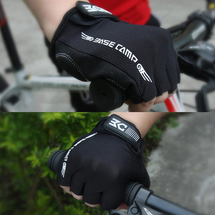 BaseCamp BC-204 Bicycle Half Finger Gloves Lycra Fabric Cycling Gloves, Size: XL(Grey) by bashfashion