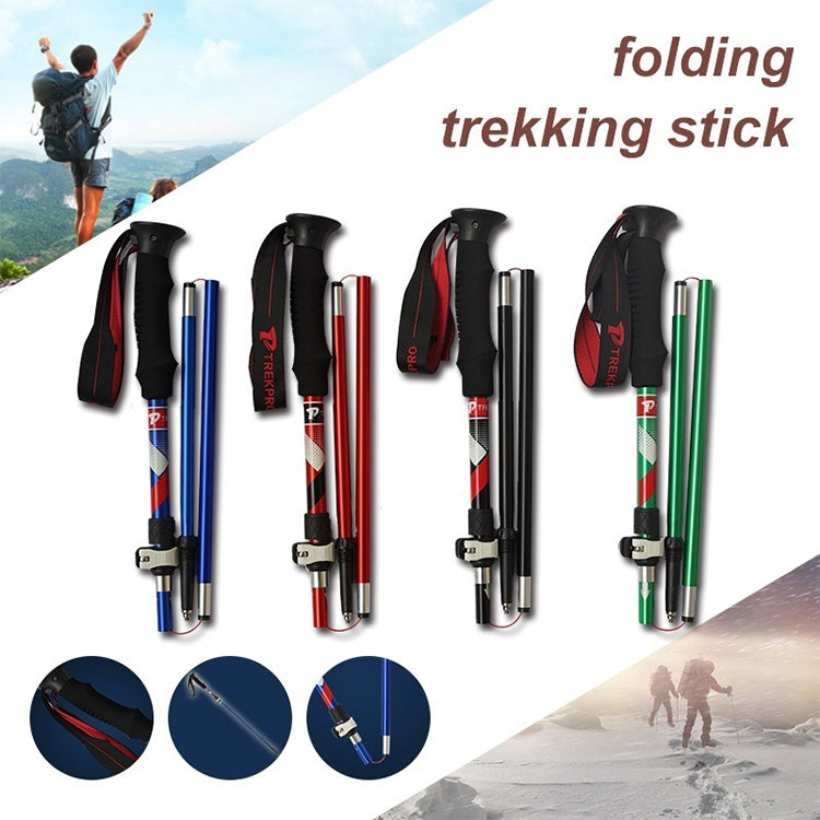 5 Node Portable Foldable Aluminium Alloy Alpenstocks Trekking Poles, Folding Length : 35CM (Black) by bashfashion