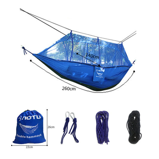 AOTU AT6730 Outdoor Camping Nylon Cloth Mosquito Repellent Hammock(Blue) by bashfashion