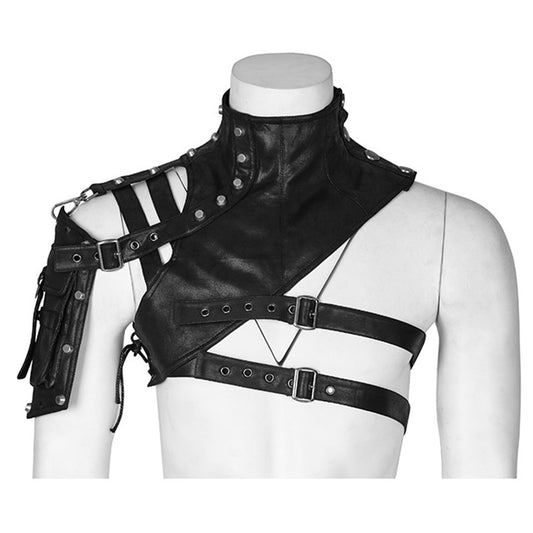 FHG303BK Leather Armor Shape One-shoulder Bag for Ladies by bashfashion