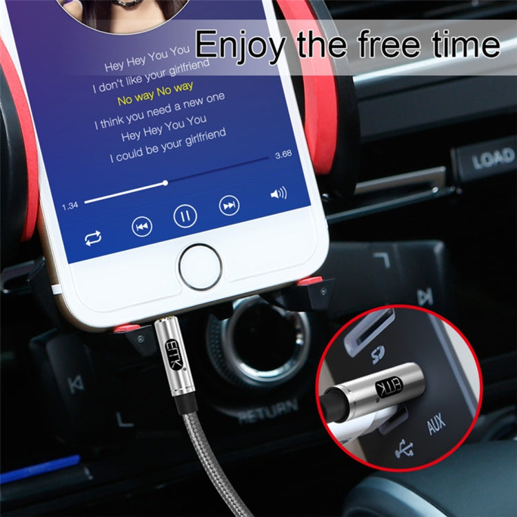 EMK 3.5mm Male to Male Gold-plated Plug Cotton Braided Audio Cable for Speaker / Notebooks / Headphone, Length: 1m(Grey) by EMK