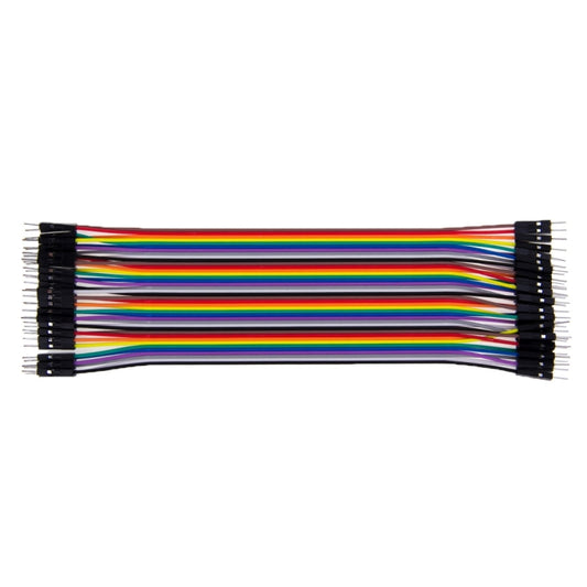 Multicolored 40 Pin Male to Male Breadboard Jumper Wires Ribbon Cable by bashfashion
