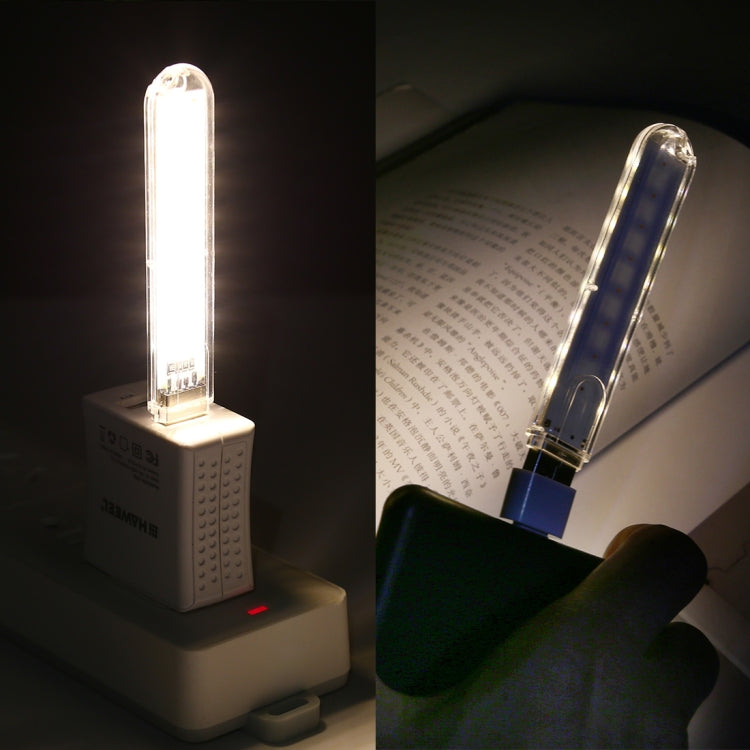8LEDs 5V 200LM USB LED Book Light Portable Night Light, with Micro Adapter(Warm White) by bashfashion