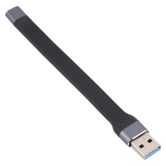10Gbps USB Male to Type-C Female Soft Flat Sync Data Fast Charging Cable by bashfashion