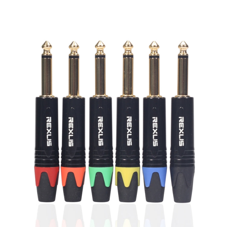 10 PCS TC202 6.35mm Gold-plated Mono Sound Welding Audio Adapter Plug(Black) by bashfashion