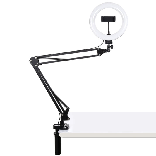 PULUZ 7.9 inch 20cm Ring Curved Light + Desktop Arm Stand USB 3 Modes Dimmable Dual Color Temperature LED Vlogging Selfie Photography Video Lights with Phone Clamp(Black) by PULUZ